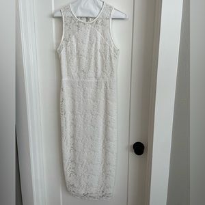 Diane Von Furstenburg DVF Mesh White Midi Dress Worn Once Wedding Bridal Shower